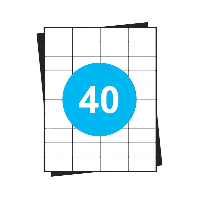 Huismerk A4 stickervellen, 40 per vel