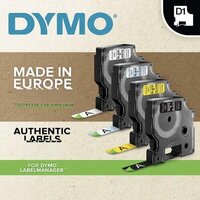DYMO D1 Lettertape 45013 Zwart op Wit 12mm (origineel)