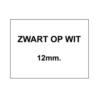 Huismerk DYMO S0718600 / 18444 IND Rhino Tape Vinyl Zwart Op Wit 12 mm
