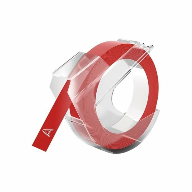 Dymo embossing tape rood