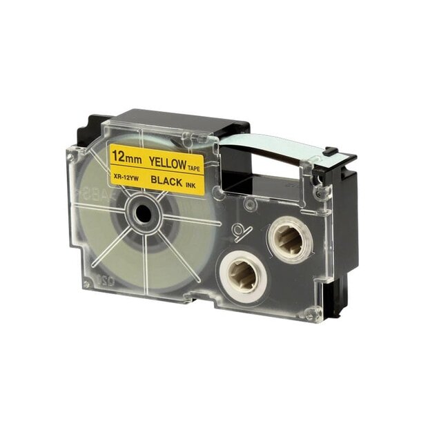 Casio XR-12YW Tape Zwart op Geel 12mm