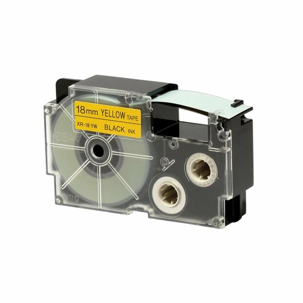 Casio XR-18YW Tape Zwart op Geel 18mm
