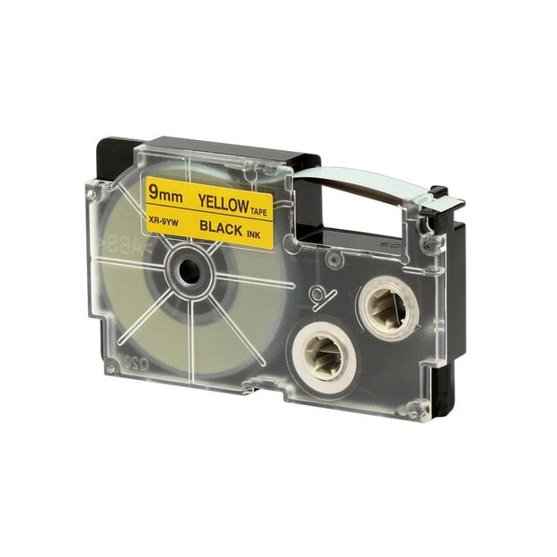 Casio XR-9YW Tape Zwart op Geel 9mm