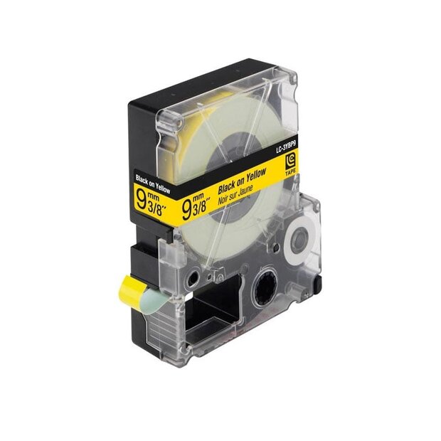 Epson LC-3YBP9 (C53S624401) Tape Zwart Op Geel 9 mm