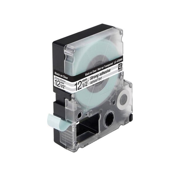 Epson LC-4TBW9 (C53S625410) Tape Zwart Op Transparant 12 mm