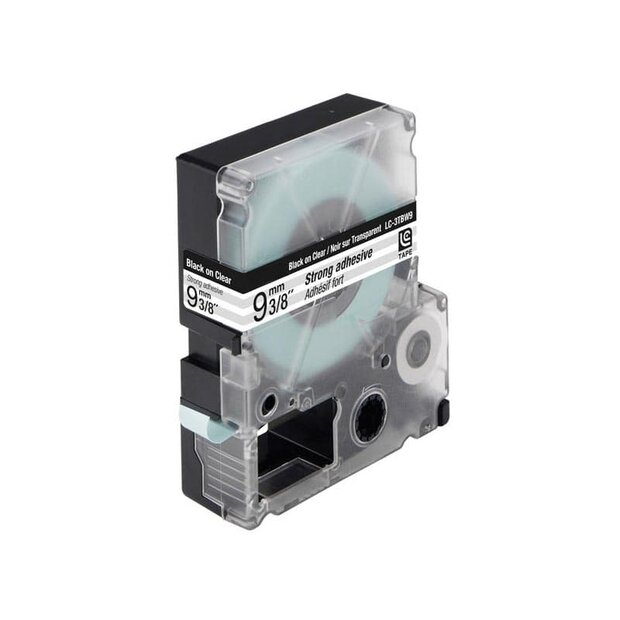 Epson LC-3TBW9 (C53S624405) Tape Zwart Op Transparant 9 mm
