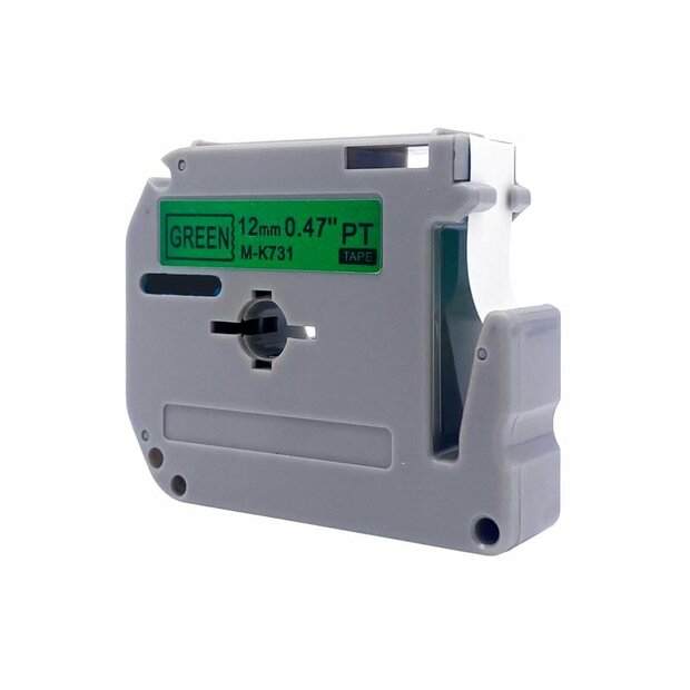 Brother M-K731 Lettertape Zwart op Groen 12mm 