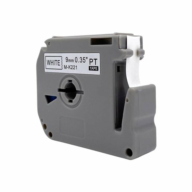 Brother M-K221 Lettertape Zwart op Wit 9mm