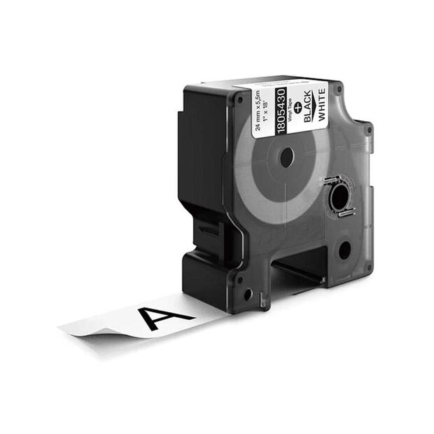 DYMO Rhino IND Lettertape (1805430) Vinyl Zwart op Wit 24mm