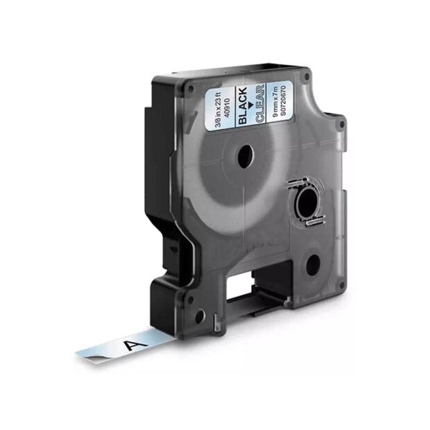 DYMO D1 Lettertape 40910 Zwart op Transparant 9mm