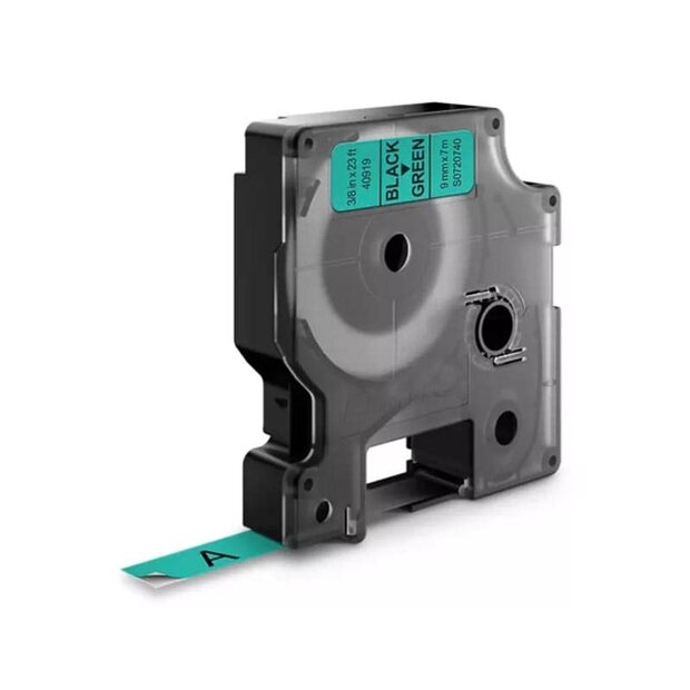 Dymo D1 Lettertape 40919 Zwart op Groen 9mm