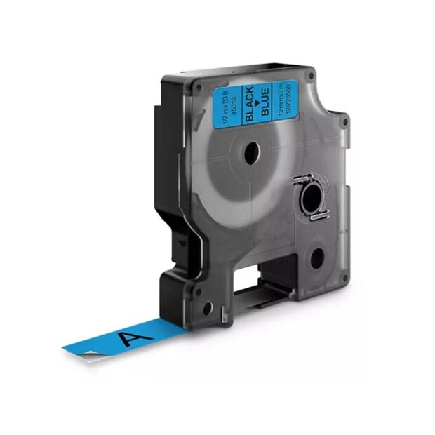 DYMO D1 lettertape 45016 (S0720560) zwart op blauw 12mm