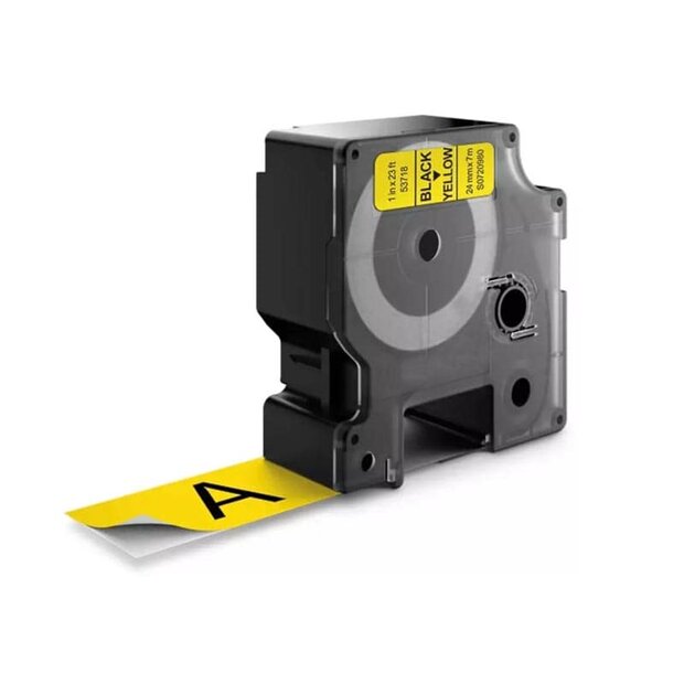 Dymo D1 Lettertape 53718 Zwart op Geel 24mm