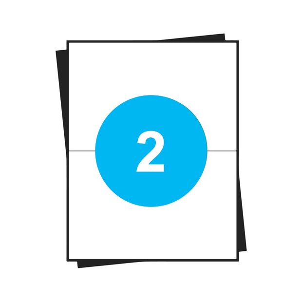 Huismerk A4 stickervellen, 2 per vel, wit
