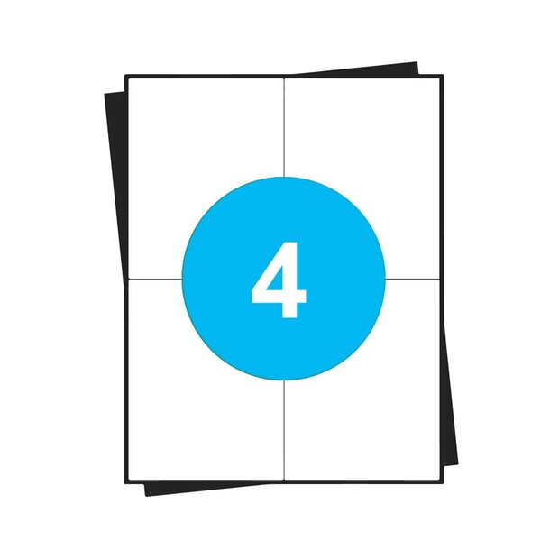 Huismerk A4 stickervellen, 4 per vel, wi