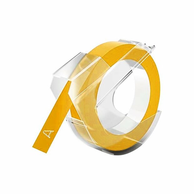 DYMO Embossing Lettertape Wit op Geel 9mmx3m S0898120 