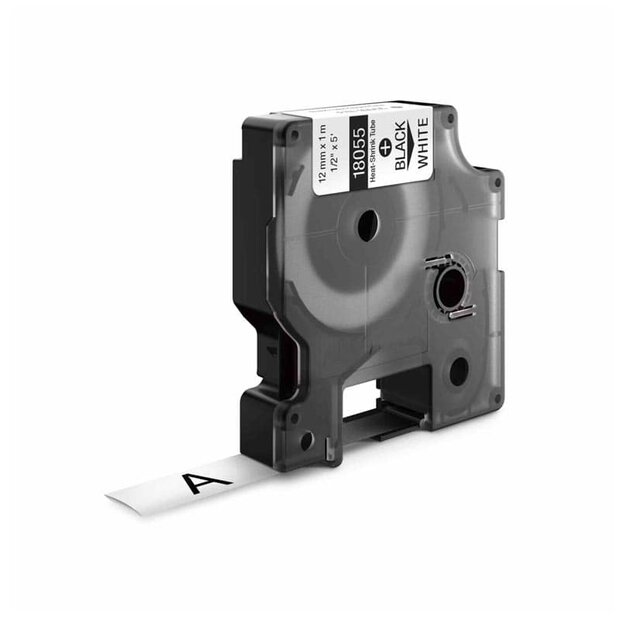 Dymo IND Rhino 18055/S0718300 Tape Krimpkous Zwart Op Wit 12 mm
