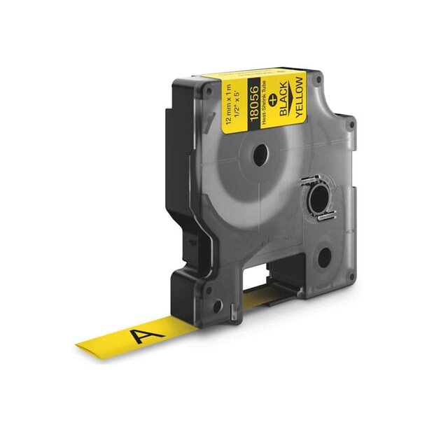 Dymo IND Rhino 18056/S0718310 Tape Krimpkous Zwart Op Geel 12mm