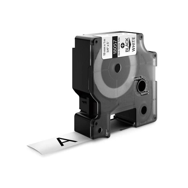 Dymo IND Rhino 18057/S0718330 Tape Krimpkous Zwart Op Wit 19 mm