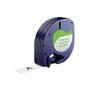Dymo LetraTag tape 12mm. zwart op wit papier