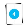 Huismerk A4 stickervellen, 4 per vel, wi