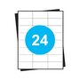 Huismerk A4 stickervellen, 24 per ve