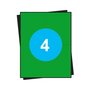 Huismerk A4 stickervellen, 4 per vel, groen, permanent, 104mm x 148mm 100 sheets