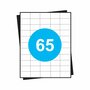 stickervellen, 65 per vel, wit, permanent, 38,1mm x 21,2mm 100 sheets