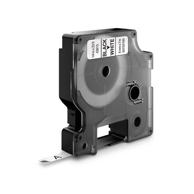 DYMO D1 Lettertape 43613 Zwart op Wit 6mm (Huismerk)