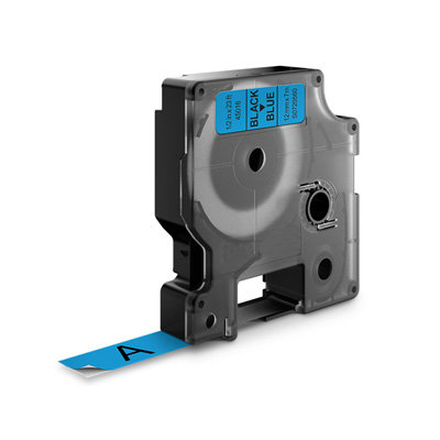DYMO D1 Lettertape 45016 Zwart op Blauw 12mm (Huismerk)