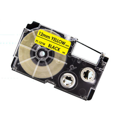 Casio XR-12YW Tape Zwart op Geel 12mm (Huismerk)